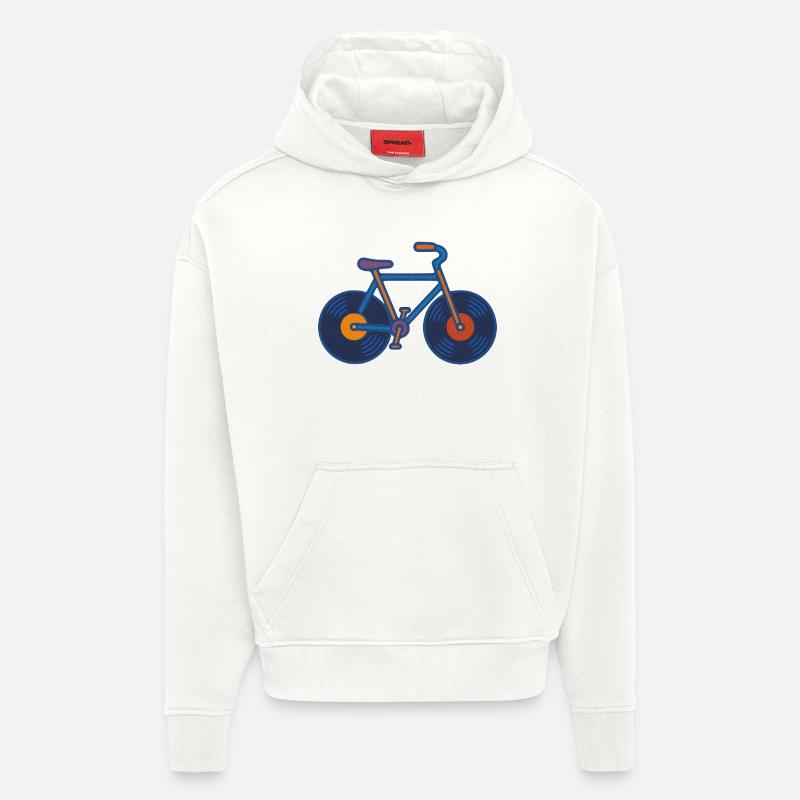 Vinyl Cycle Echo - Sweat à capuche bio épais oversize fabriqué en UE - OFF WHITE