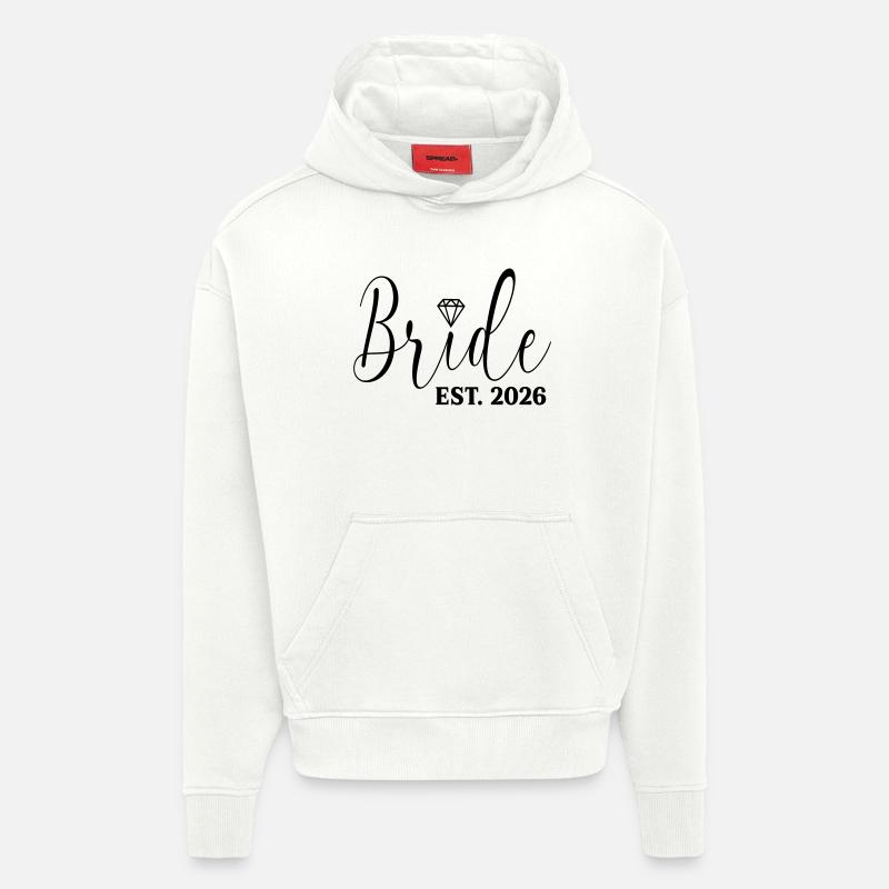 Mariage de mariée 2026 - Sweat à capuche bio épais oversize fabriqué en UE - OFF WHITE