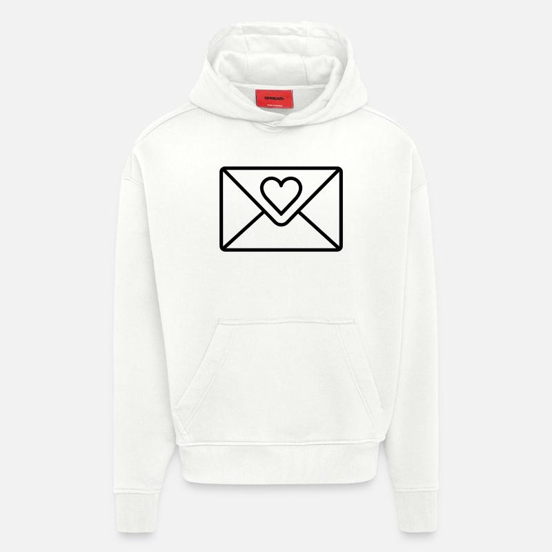 lettre d’amour - Sweat à capuche bio épais oversize fabriqué en UE - OFF WHITE