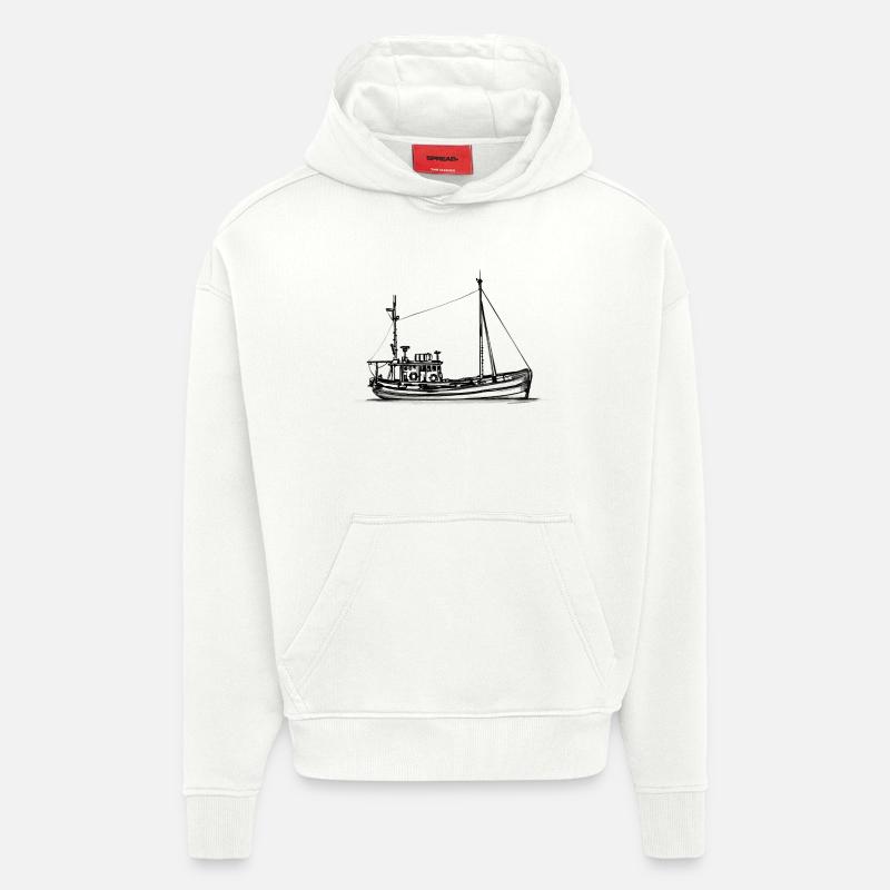 Fischkutter & Krabbenkutter - Illustration - Hoodie- made by SPREAD - OFF WHITE