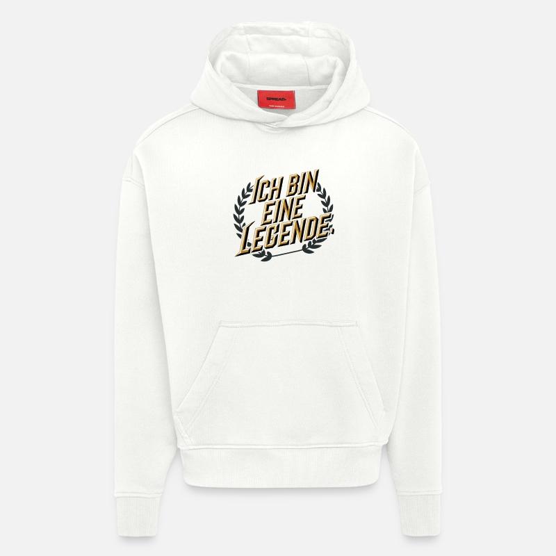 Je suis une légende - Sweat à capuche bio épais oversize fabriqué en UE - OFF WHITE