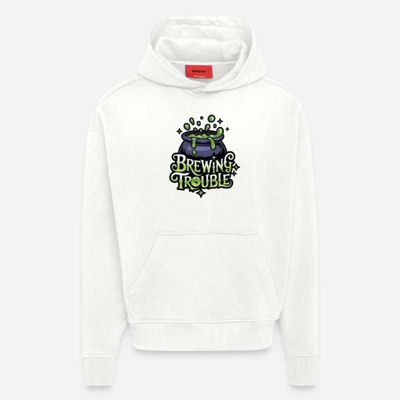 Hexenkessel – Problème de brassage - Sweat à capuche bio épais oversize fabriqué en UE - OFF WHITE