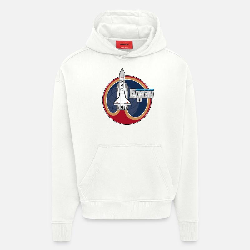La navette Buran - Sweat à capuche bio épais oversize fabriqué en UE - OFF WHITE