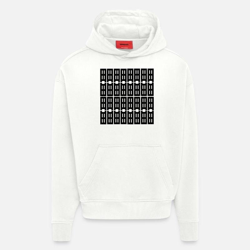ce design unique - Sweat à capuche bio épais oversize fabriqué en UE - OFF WHITE