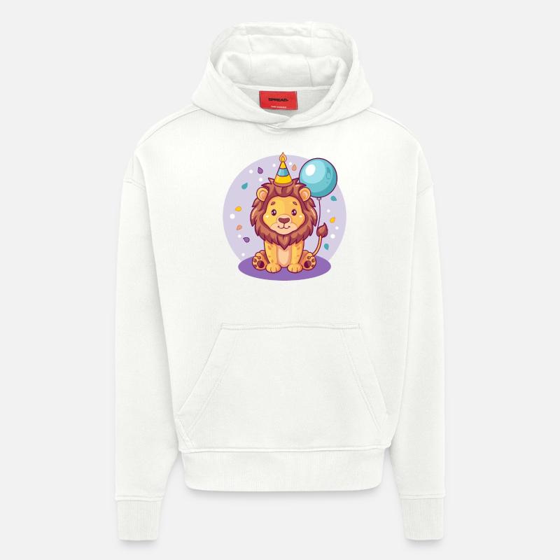 Leo Anniversaire Bébé - Sweat à capuche bio épais oversize fabriqué en UE - OFF WHITE