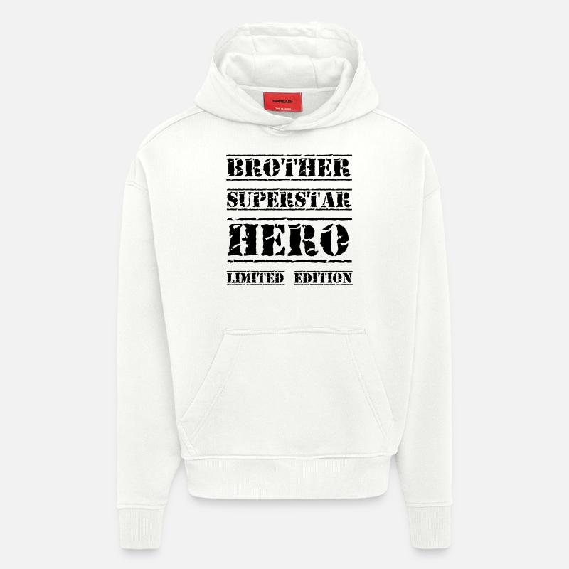 Meilleur frère étoile dicton - Sweat à capuche bio épais oversize fabriqué en UE - OFF WHITE