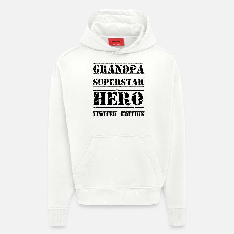 Bester Opa Star Spruch - Hoodie- made by SPREAD  - OFF WHITE