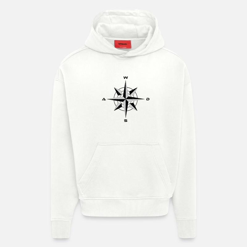 Erreur WASD en détresse - Sweat à capuche bio épais oversize fabriqué en UE - OFF WHITE