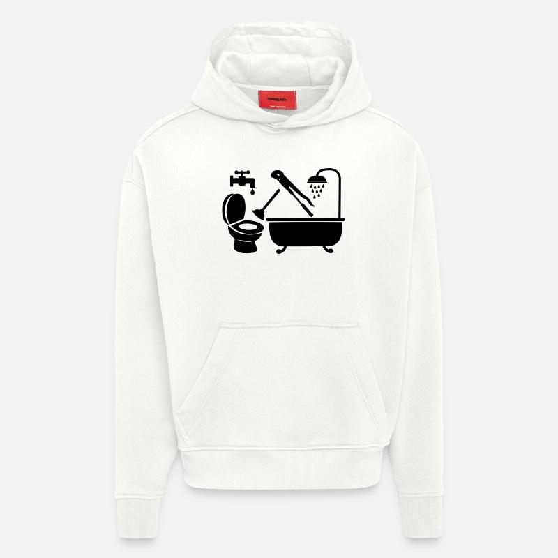 Logo Klempnerfirma - Hoodie- made by SPREAD  - OFF WHITE
