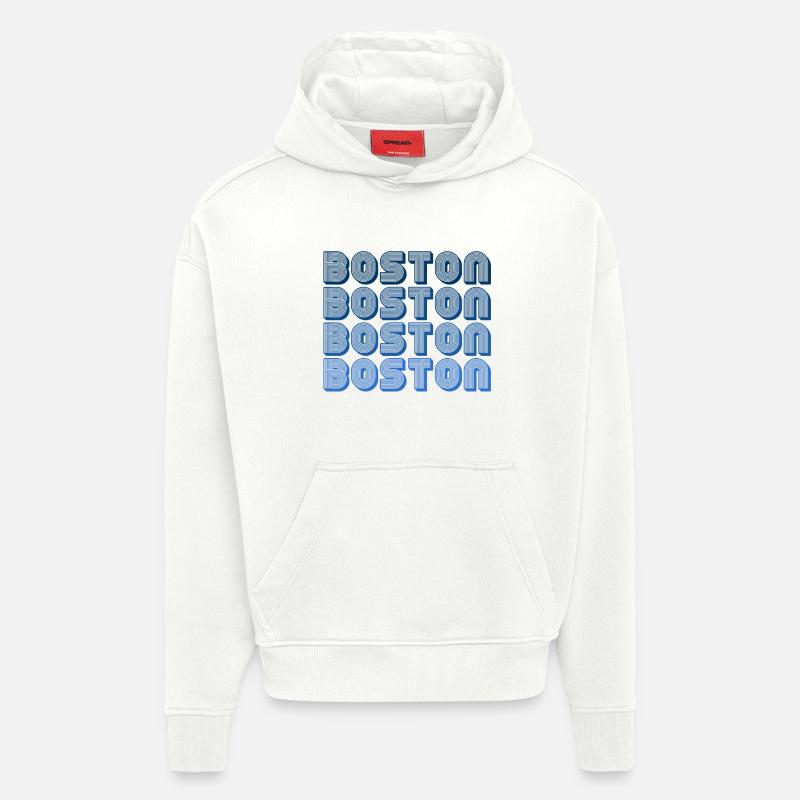 Boston Block Grid Muster - Hoodie- made by SPREAD  - OFF WHITE