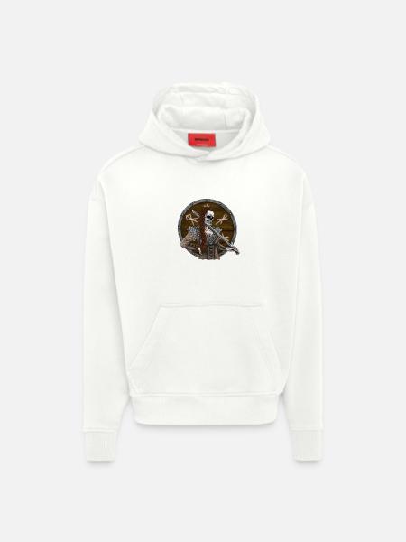 Vikingmaidwith shield - Hoodie- made by SPREAD - OFF WHITE