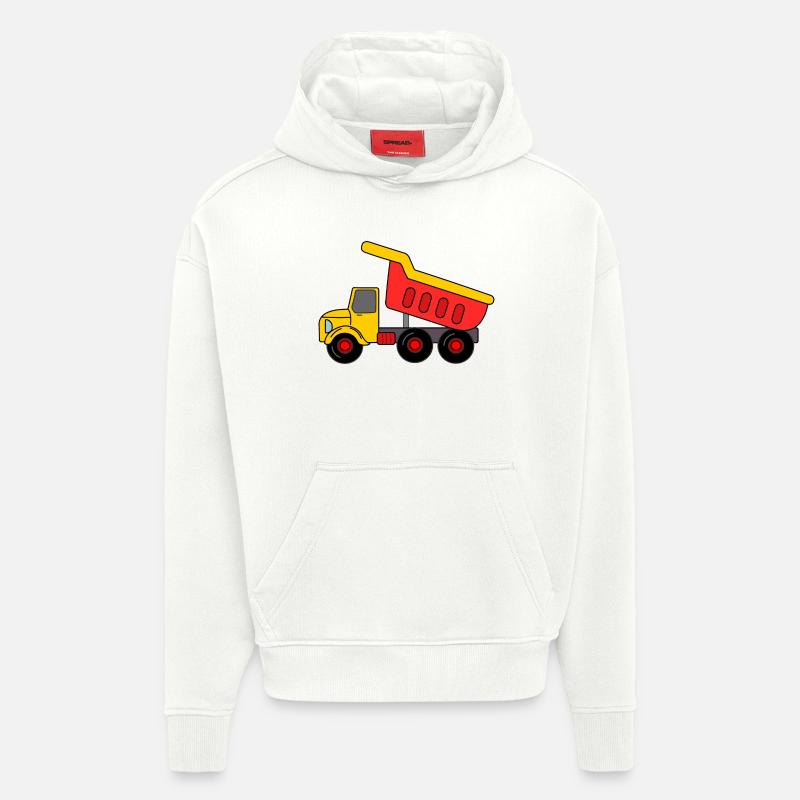 Keepauto sable, rouge jaune - Sweat à capuche bio épais oversize fabriqué en UE - OFF WHITE