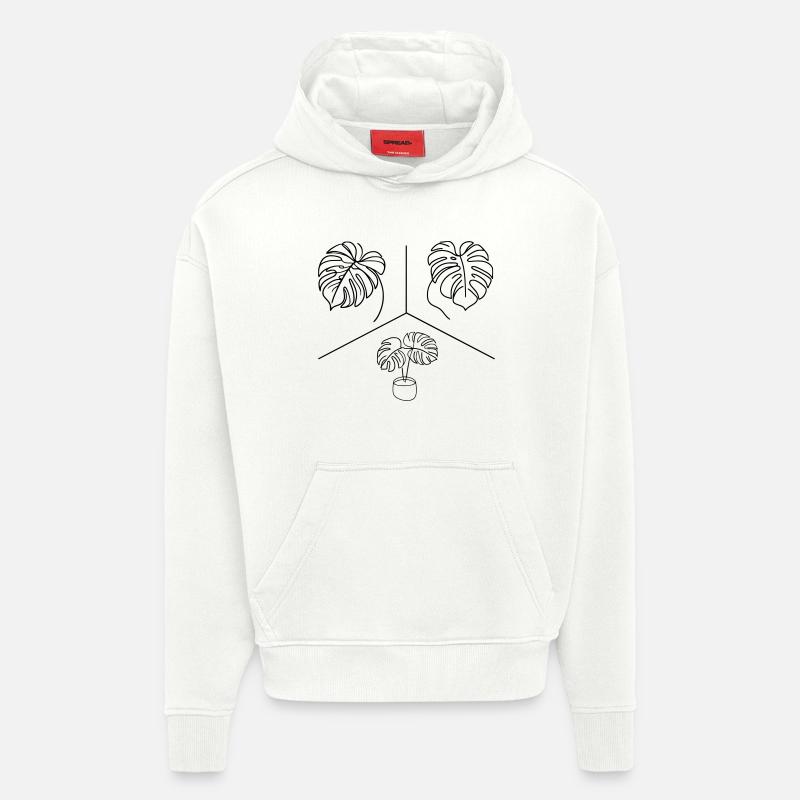 Conception Monstera - Sweat à capuche bio épais oversize fabriqué en UE - OFF WHITE