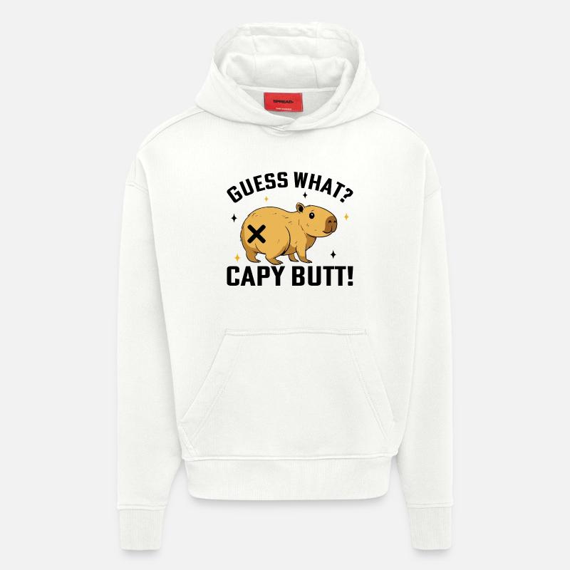 Capybara - Sweat à capuche bio épais oversize fabriqué en UE - OFF WHITE