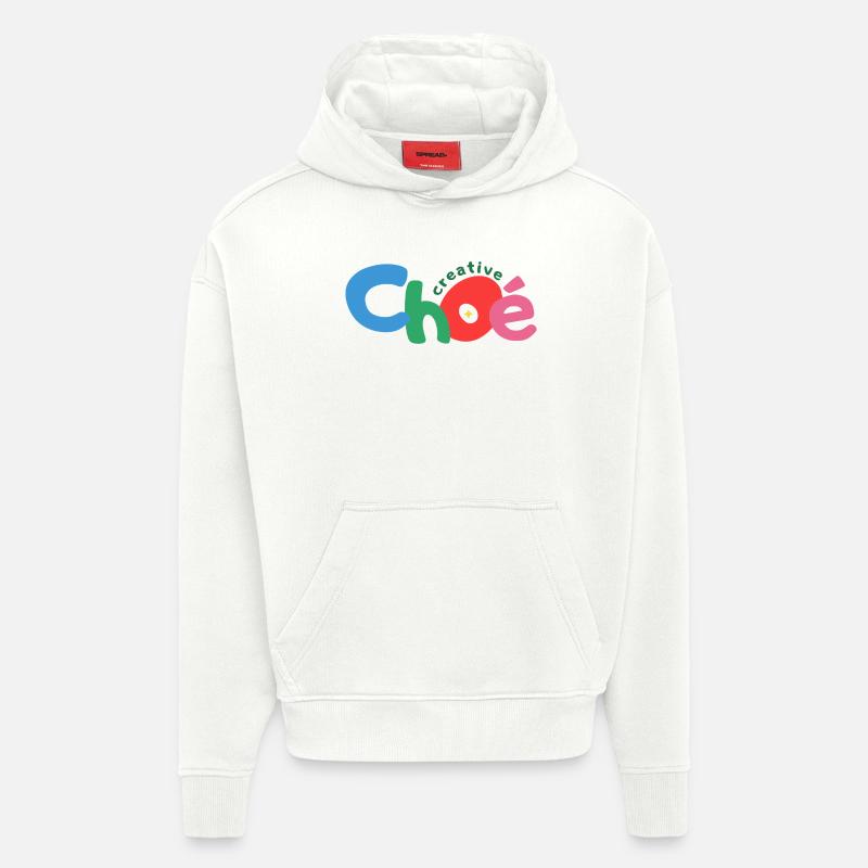 choe creative texte - Sweat à capuche bio épais oversize fabriqué en UE - OFF WHITE