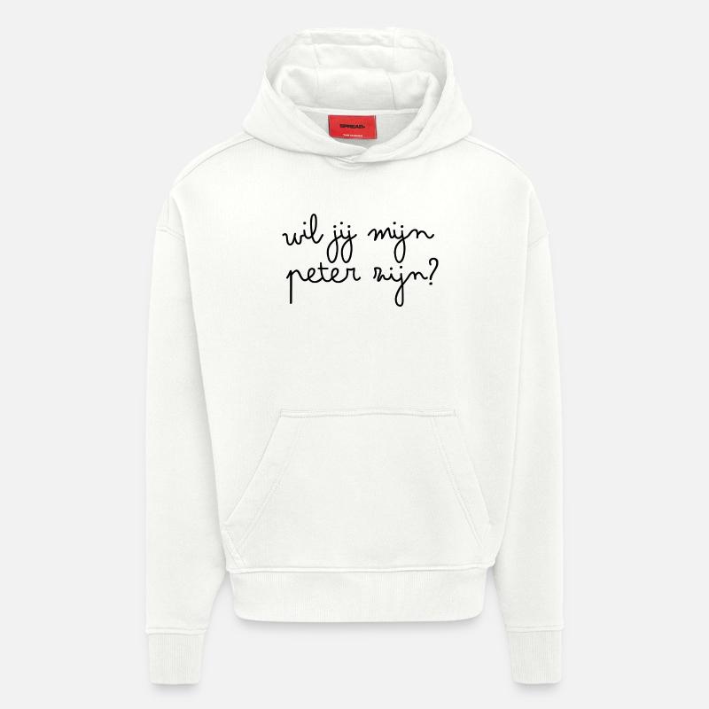 Veux-tu être mon parrain ? - Sweat à capuche bio épais oversize fabriqué en UE - OFF WHITE