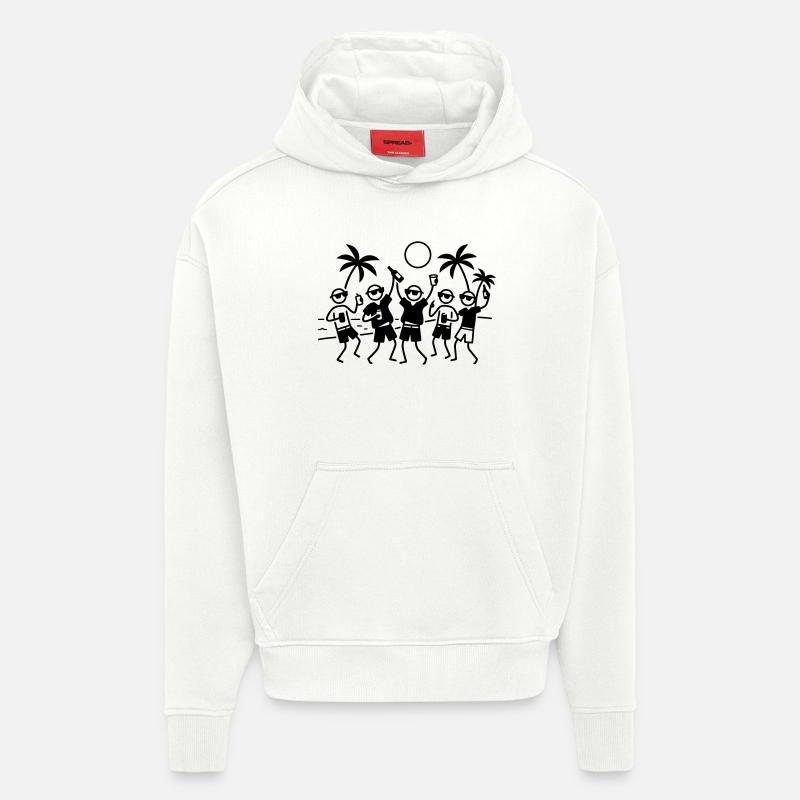 Party Group Beach - Sweat à capuche bio épais oversize fabriqué en UE - OFF WHITE