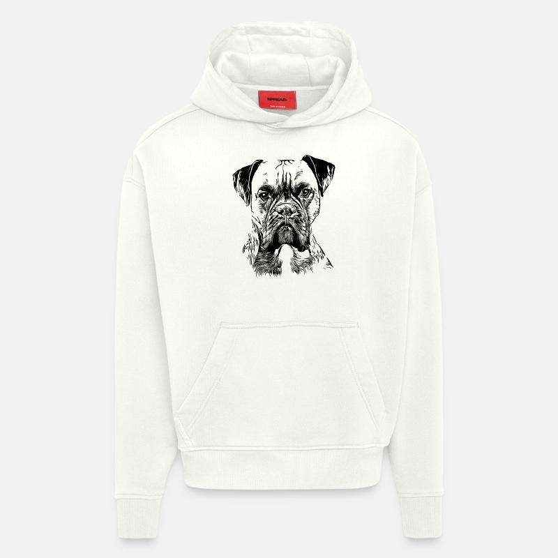 Deutscher Boxer Hund - Hoodie- made by SPREAD  - OFF WHITE
