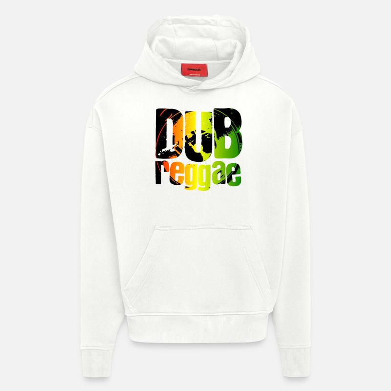 Dub reggae - Sweat à capuche bio épais oversize fabriqué en UE - OFF WHITE