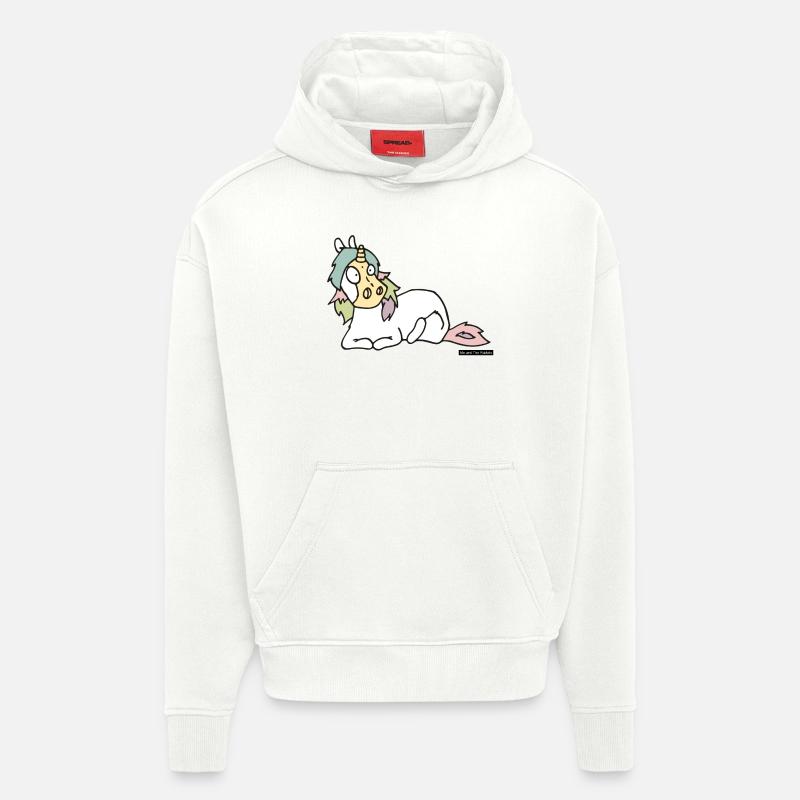 Cheval n ° 3 - Sweat à capuche bio épais oversize fabriqué en UE - OFF WHITE
