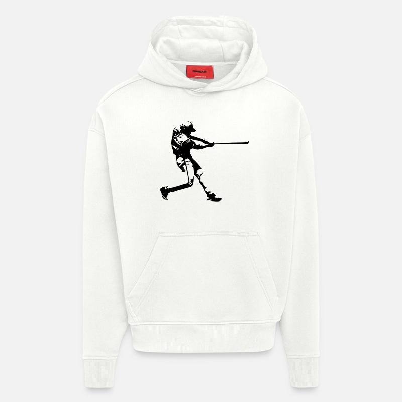 Conception de baseball - Sweat à capuche bio épais oversize fabriqué en UE - OFF WHITE
