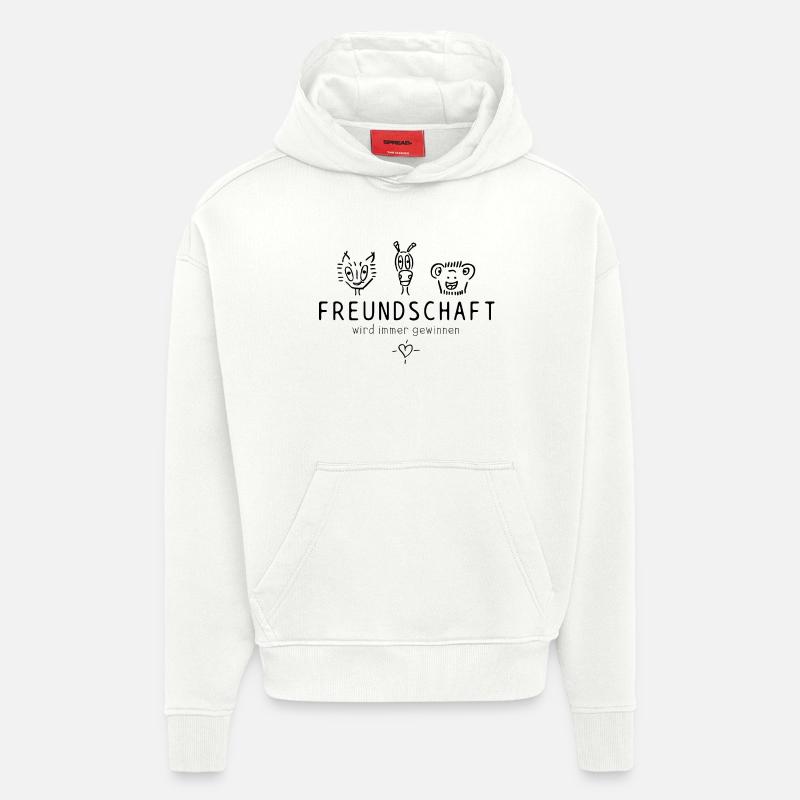 "Freundschaft wird immer gewinnen", schöner Spruch - Hoodie- made by SPREAD - OFF WHITE