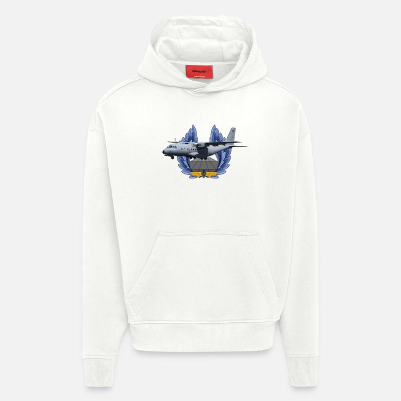 CN-235 - Sweat à capuche bio épais oversize fabriqué en UE - OFF WHITE