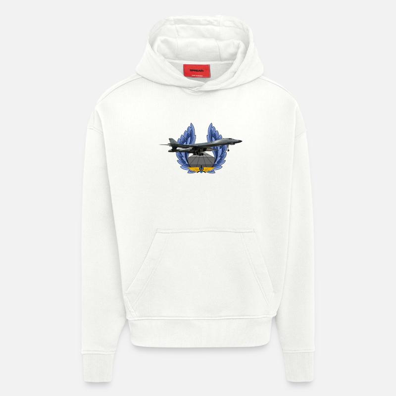B-1B Lancer - Sweat à capuche bio épais oversize fabriqué en UE - OFF WHITE