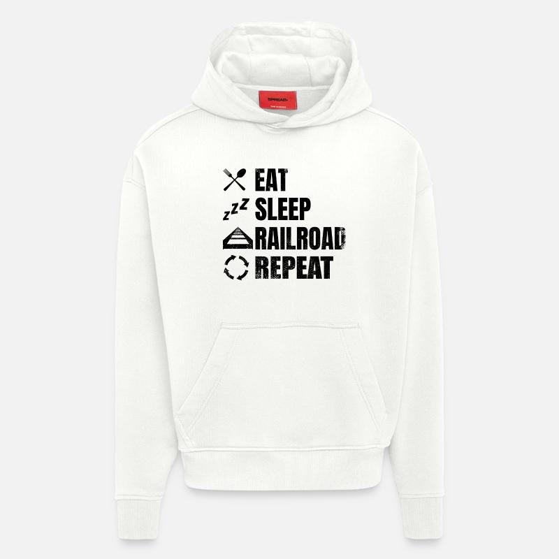 Eisenbahner Zeitplan - Hoodie- made by SPREAD  - OFF WHITE