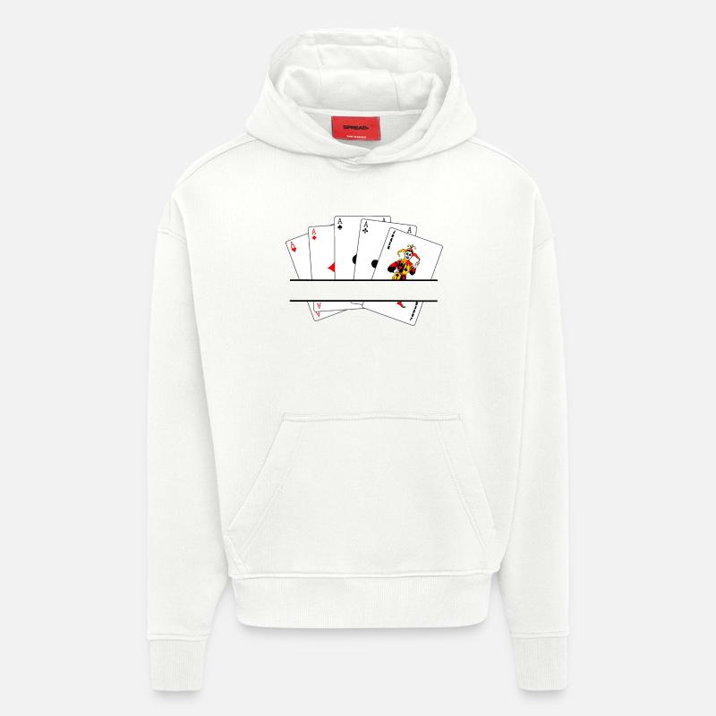 Bannière de texte cinq d’un genre - Sweat à capuche bio épais oversize fabriqué en UE - OFF WHITE