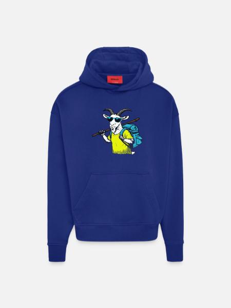 Mountain goat with backpack - Hoodie- made by SPREAD - OFF WHITE