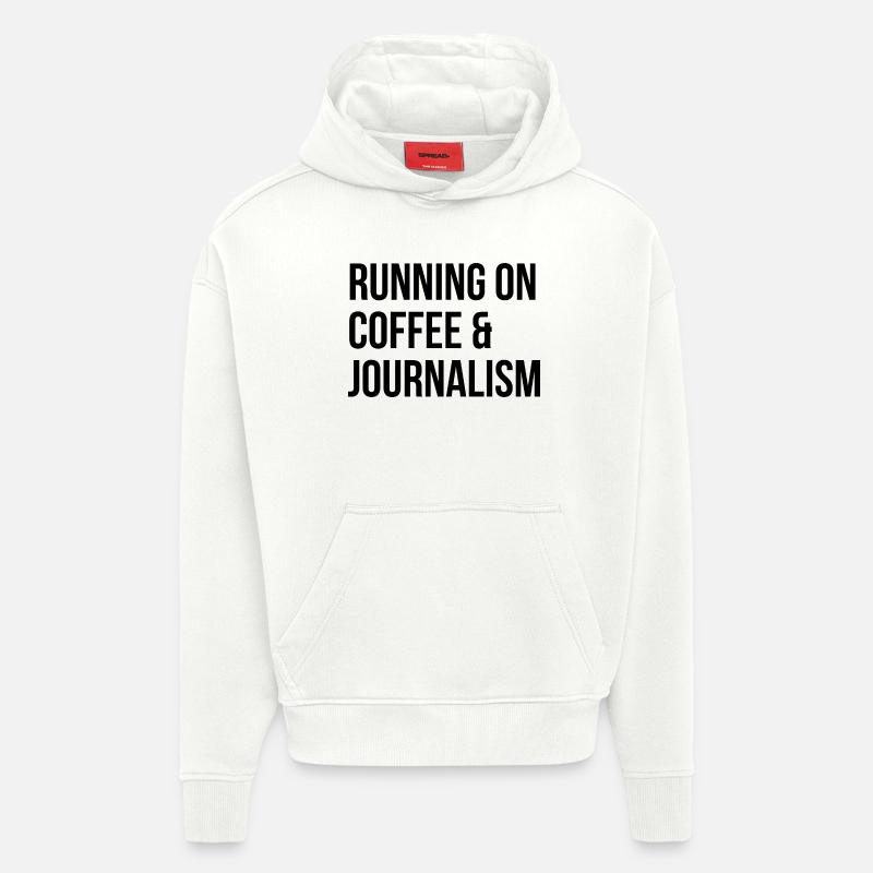 journalisme - Sweat à capuche bio épais oversize fabriqué en UE - OFF WHITE