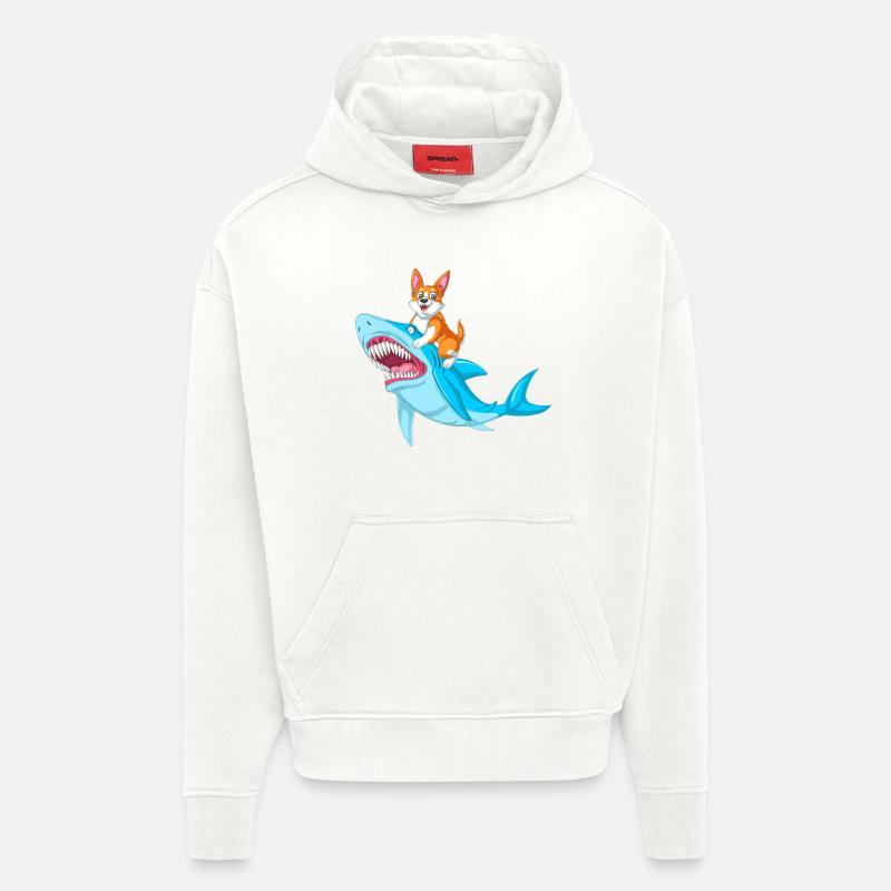 Corgi-Reithai lustiges Tierhemd - Hoodie- made by SPREAD  - OFF WHITE