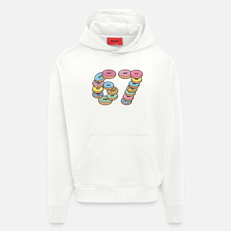 Pastel Donut Stack 67 Pattern - Hoodie- made by SPREAD  - OFF WHITE