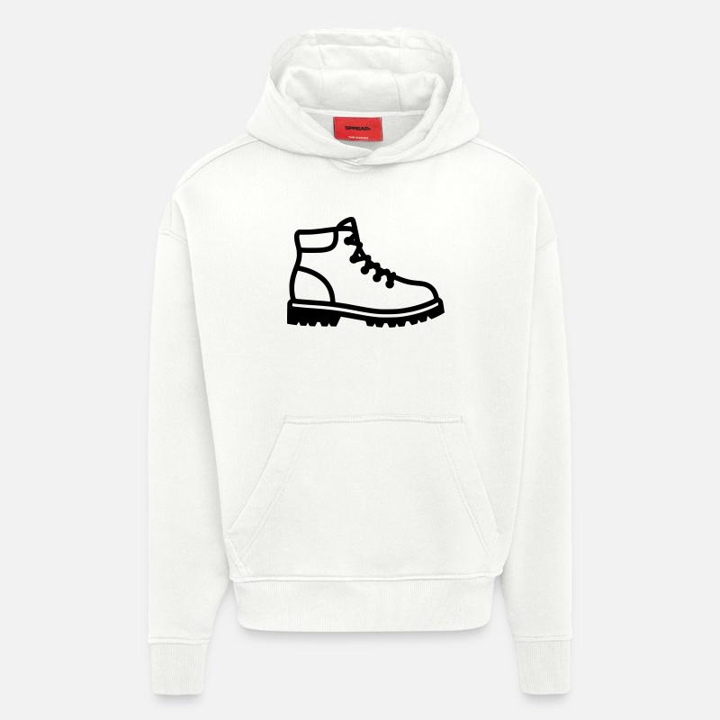 Profil de chaussures de randonnée - Sweat à capuche bio épais oversize fabriqué en UE - OFF WHITE