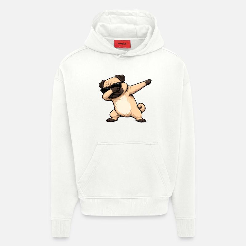 Dabbing Carlin - Sweat à capuche bio épais oversize fabriqué en UE - OFF WHITE