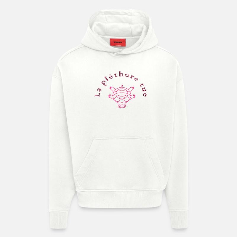 La Pléthore Tue Rose - Sweat à capuche bio épais oversize fabriqué en UE - OFF WHITE
