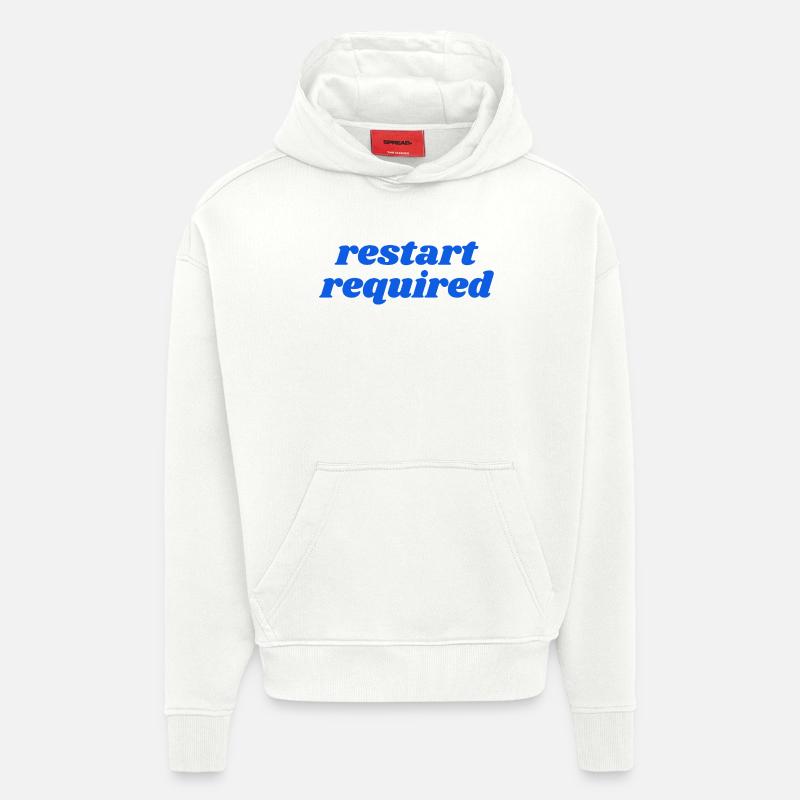 Redémarrage nécessaire - Sweat à capuche bio épais oversize fabriqué en UE - OFF WHITE