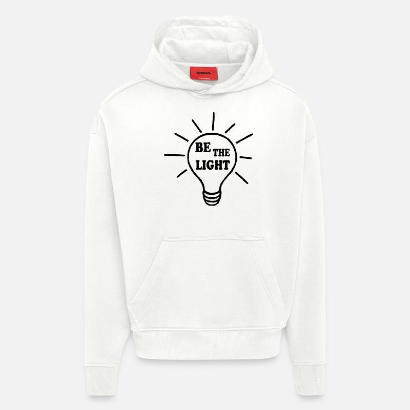 Be the light - Sweat à capuche bio épais oversize fabriqué en UE - OFF WHITE