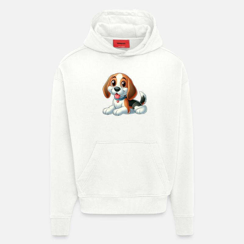 beagle 3 - Sweat à capuche bio épais oversize fabriqué en UE - OFF WHITE