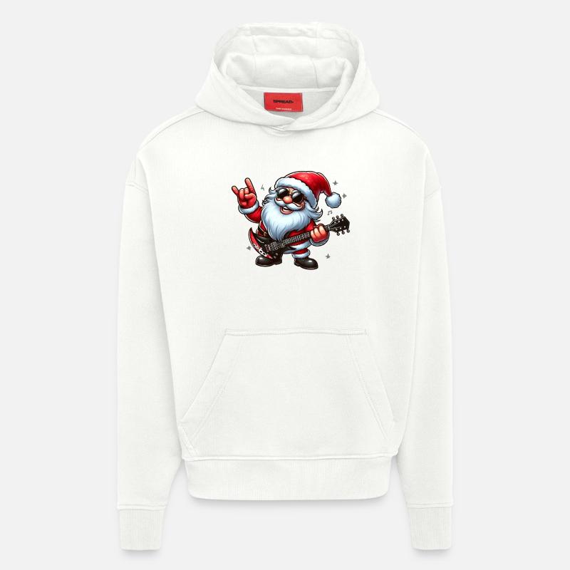 santa rock 2 - Sweat à capuche bio épais oversize fabriqué en UE - OFF WHITE