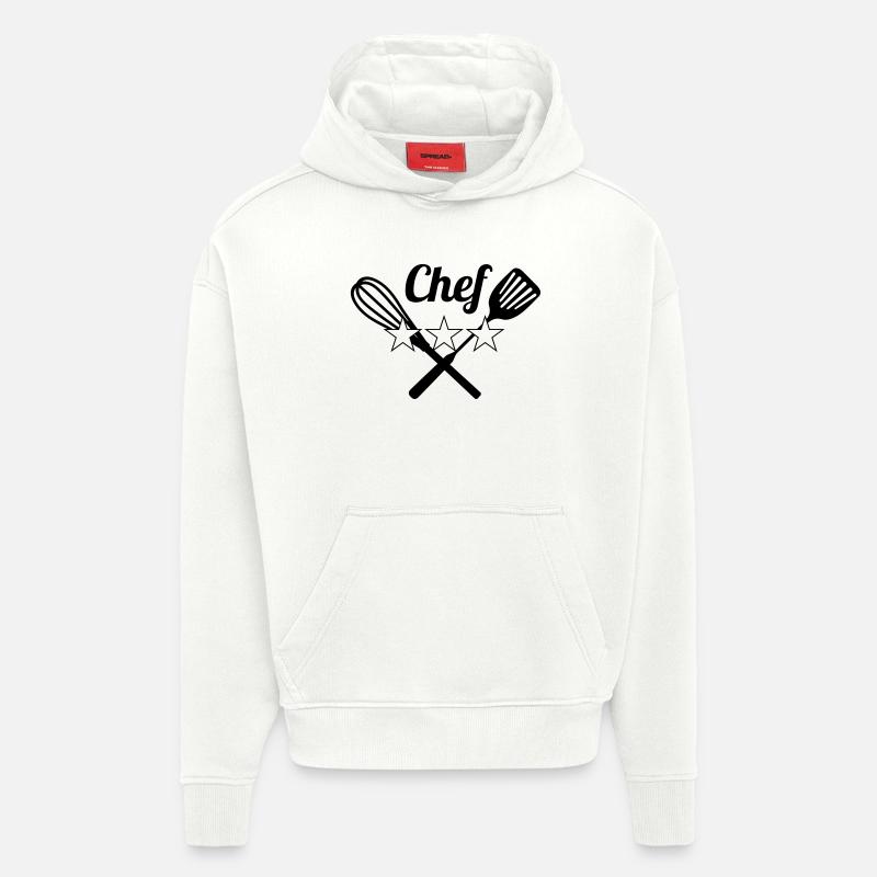 Chef - Sweat à capuche bio épais oversize fabriqué en UE - OFF WHITE