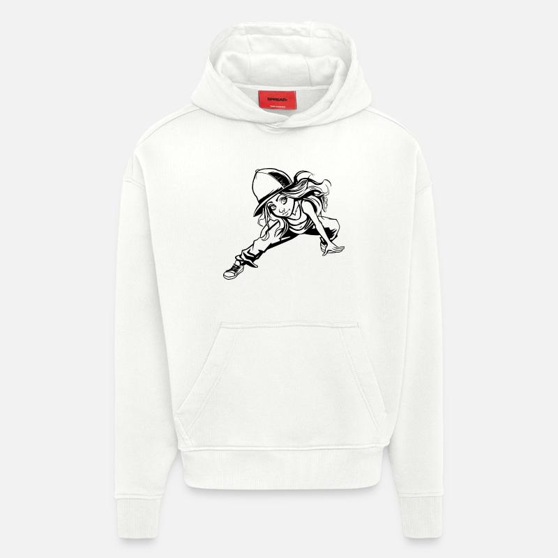Breakdance Mädchen - Hoodie- made by SPREAD  - OFF WHITE