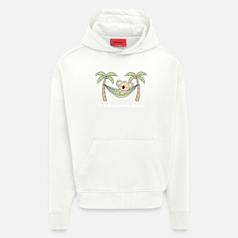 Koala dans les palmiers du hamac - Sweat à capuche bio épais oversize fabriqué en UE - OFF WHITE