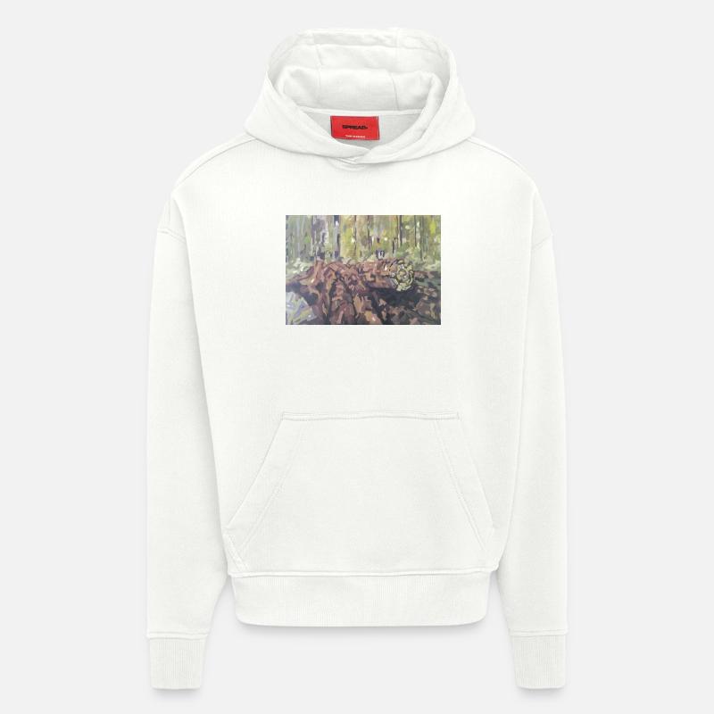 Baumstämme im Wald – eine impressionistische Landschaft - Hoodie- made by SPREAD  - OFF WHITE