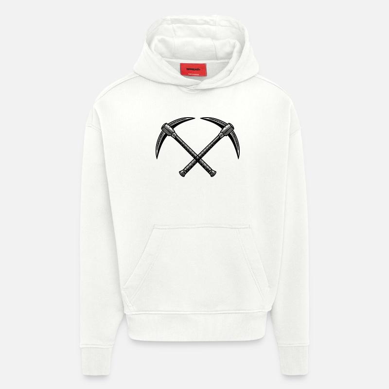 Pioches croisées - Sweat à capuche bio épais oversize fabriqué en UE - OFF WHITE