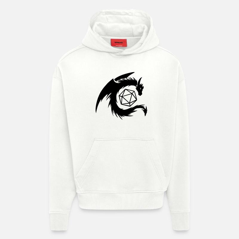 Dragon with D20 Dice - Hoodie- made by SPREAD - OFF WHITE
