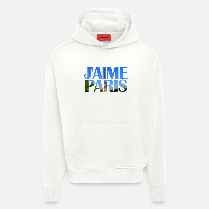 J’aime Paris - Sweat à capuche bio épais oversize fabriqué en UE - OFF WHITE