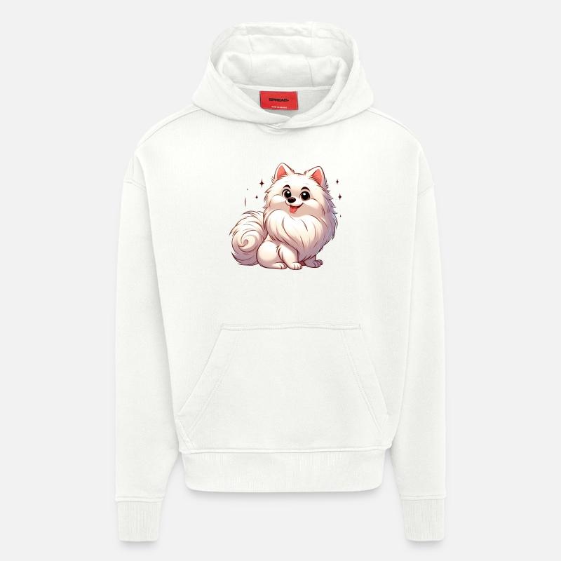 spitz 3 - Sweat à capuche bio épais oversize fabriqué en UE - OFF WHITE