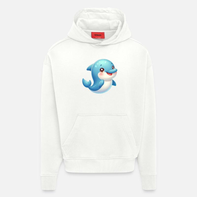 dauphin 2 - Sweat à capuche bio épais oversize fabriqué en UE - OFF WHITE